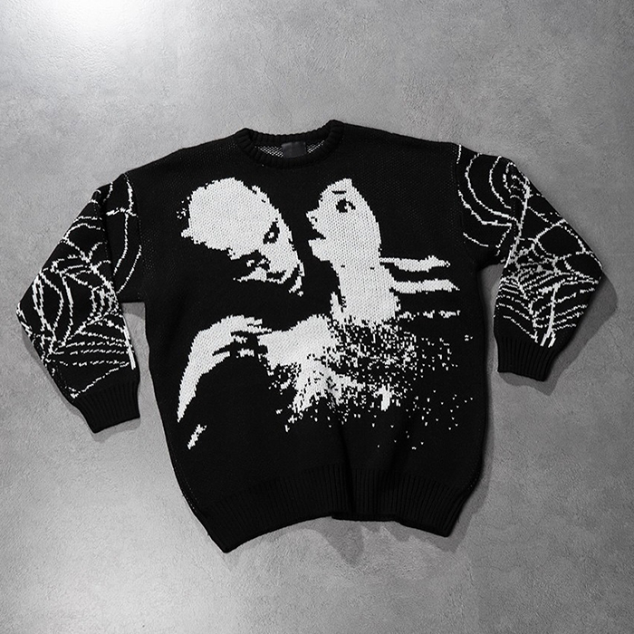 create custom knit sweater factory hongfeng offers trendy harajuku style fashion.